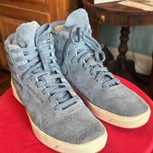 Reebok Women's Freestyle Hi Nova Blue Suede Sneakers